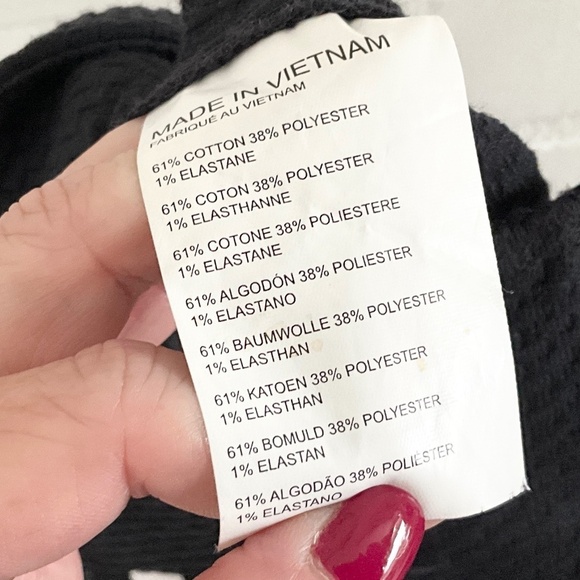 Club Monaco Women Ankle Pants Waffle Cotton Black Tailored Straight leg Sz 6 - Picture 11 of 12